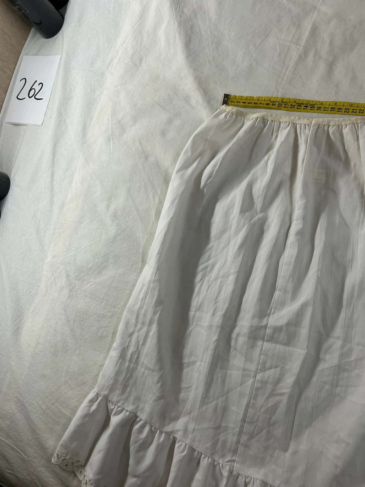 Lange witte kanten rok van Miss Helen Paris vintage Y2K retro stijl maat 38 – photo 5